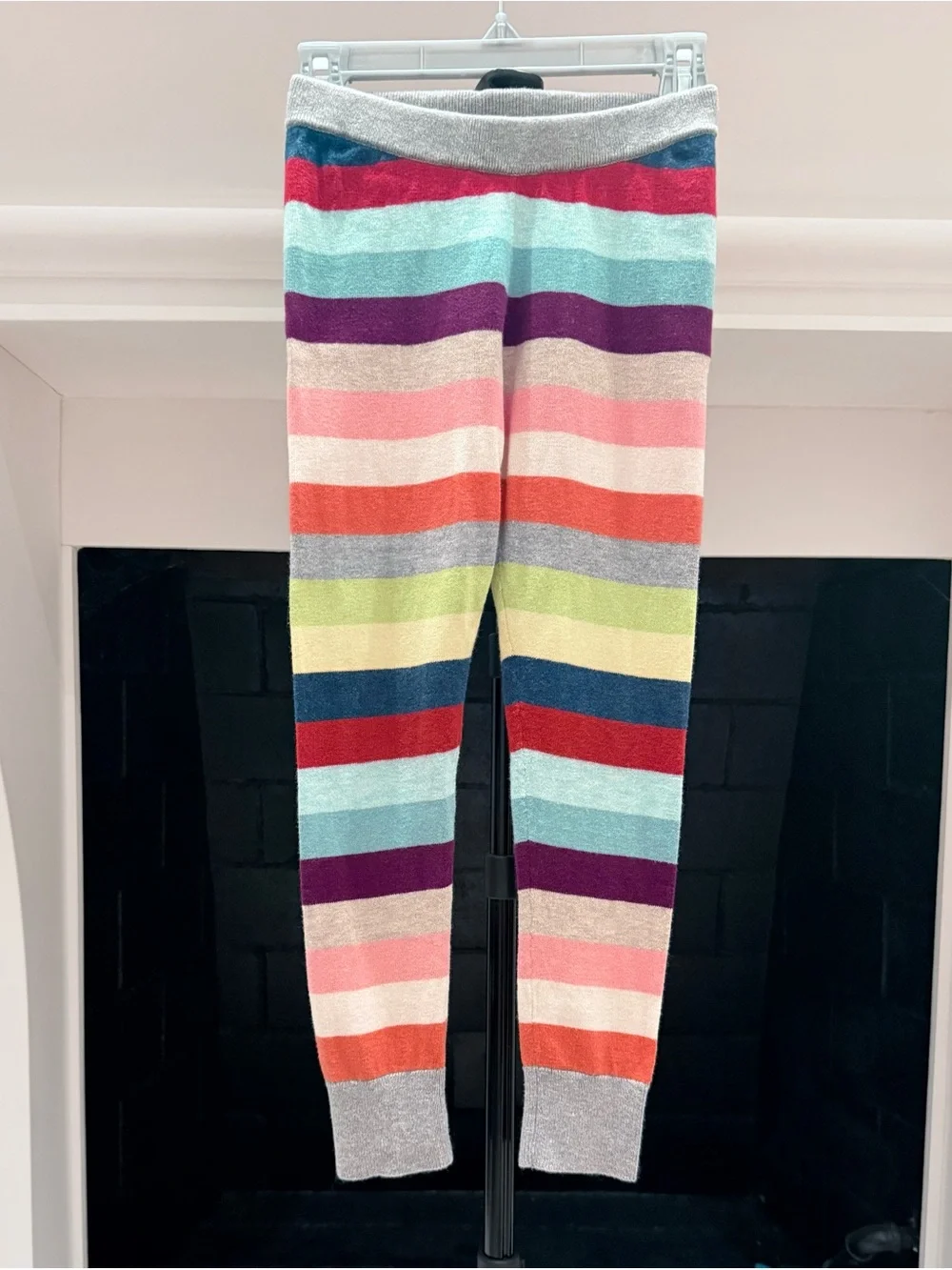 GAP Multicolor Striped Knit Leggings - Pink, Blue, Red, Purple, Cream- Girls 4-5